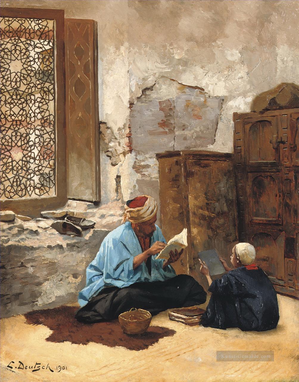 Die Lektion Ludwig Deutsch Orientalismus Araber Ölgemälde